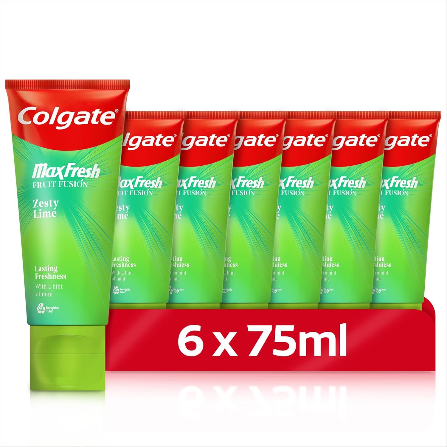 Colgate Max Fresh Fruit Fusion Peaches & Cream Flavoured Toothpaste 6 X 75ml
