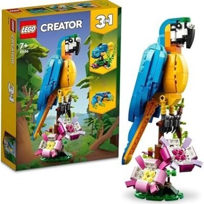 LEGO Creator 3 in 1 Exotic Parrot to Frog to Fish Animal Figures Building Toy, Creative Toys for Kids Aged 7 and up 31136