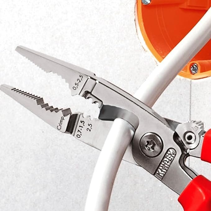 KNIPEX Pliers for Electrical Installation, VDE, for Cutting Cable, Multi Tool, 13 86 200 - Image 3
