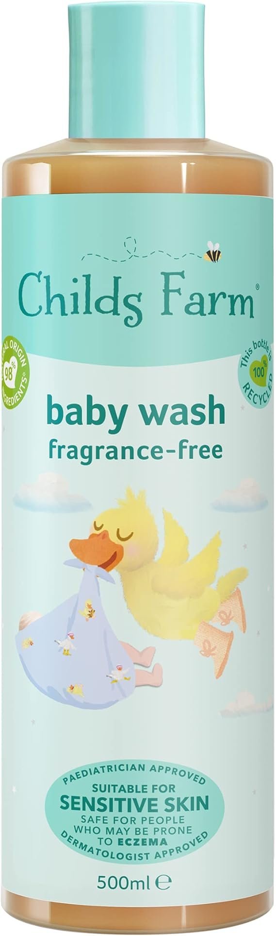 Childs Farm | Baby Body Wash 500ml | Unfragranced | Gently Cleanses |