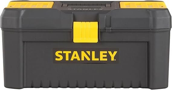 Stanley STST1-75517 Essential 16" Toolbox with Plastic Latches, Black/Yellow - Image 2