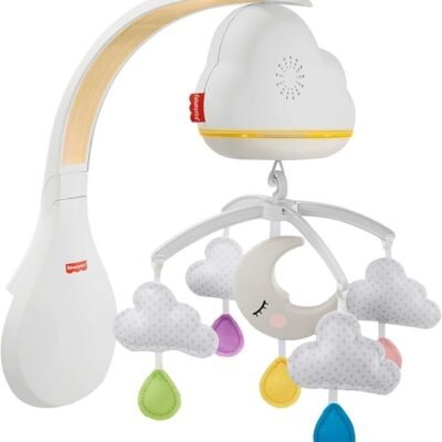 Fisher-Price Sound Machine Calming Clouds Mobile & Soother Convertible Crib to Tabletop with Music & Lights for Newborn to Toddler, GRP99