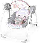 Ingenuity Comfort 2 Go Compact Portable 6-Speed Cushioned Baby Swing with Music, Folds Easy