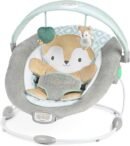 Ingenuity InLighten Baby Bouncer Seat with Light Up-Toy Bar and Bunny Tummy Time Pillow Mat - Kitt, Newborn and up