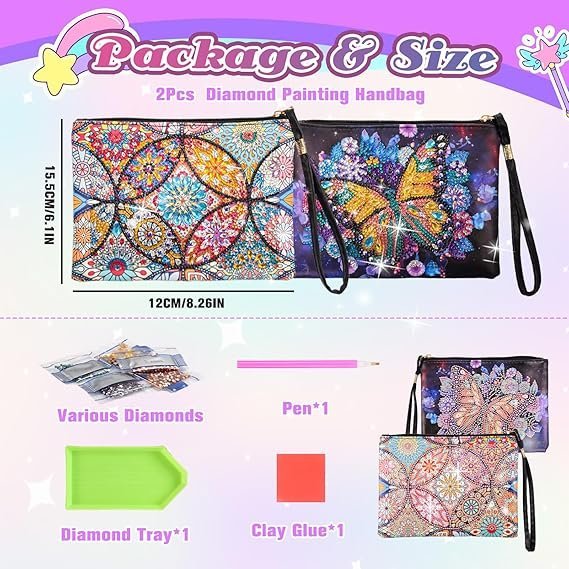 iKidiki Craft Kits for Kids, Diamond Art Bags 6 7 8 9 10 Year Old Girl Gifts Toys - Image 4