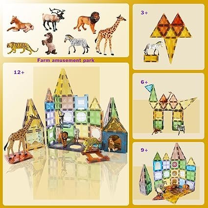 BUBUQE Magnetic Tiles 3D Magnet Building Block Toys Educational Stem Learning Toy - Image 3