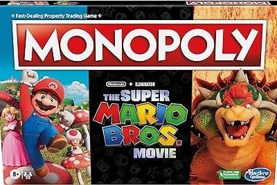 Monopoly The Super Mario Bros. Movie Edition Kids Board Game | Family Games for Super Mario Fans | Includes Bowser Token | Ages 8+ | 2-6 Players