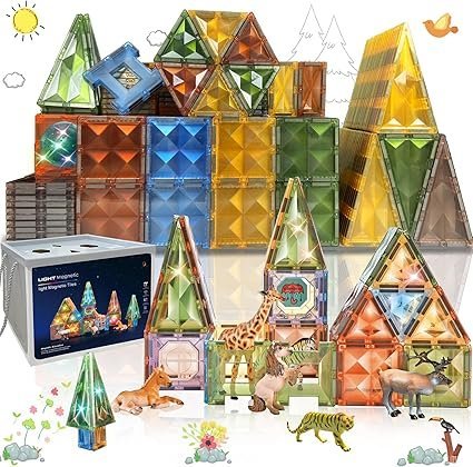 BUBUQE Magnetic Tiles 3D Magnet Building Block Toys Educational Stem Learning Toy