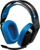 Logitech G G535 Lightspeed Wireless Gaming Headset - Lightweight on-ear headphones, flip to mute mic, 33 hour battery life, compatible with PS5, PS4, PC, USB-C rechargeable - Black/Blue