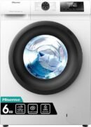 Hisense-WFQP6012EVM-Freestanding-6 KG-Front Load Durable Inverter Washing Machine-Steam Wash-Quick Wash-15 Washing Programs-1200 RPM-White-Energy Rating C [Energy Class C]
