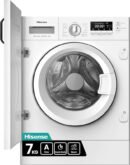 Hisense 3 Series WF3M741BWI Intergrated 7 KG Front Load Washing Machine - Durable Inverter | Quick Wash Baby Care | Wool - 14 Washing Programs 1400 RPM White- Energy Rating A [Energy Class A]