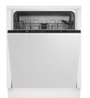 Beko DIN15X20 Full-size Integrated Dishwasher | Black Control Panel 60 cm Full size with 13 Place Setting | x30 Minute Quick Wash Technology [Energy Class E]