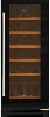 Russell Hobbs Freestanding or Integrated Large, Drinks & Wine Chiller with Glass Door, 18 Bottle Capacity in Black RHBI18WC1 [Energy Class G]