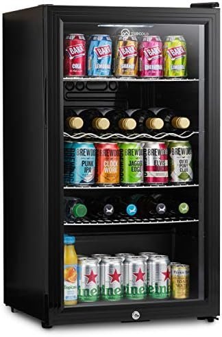 Subcold Super85 LED - Under-Counter Fridge | 85L Beer, Wine & Drinks Fridge | LED Light + Lock and Key | Energy Efficient (Black, 85L)… [Energy Class E]