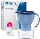 BRITA Marella Water Filter Jug Blue (2.4L) Starter Pack incl. 3x MAXTRA PRO All-in-1 cartridge - fridge-fitting jug with digital LTI and Flip-Lid - now in sustainable Smart Box packaging