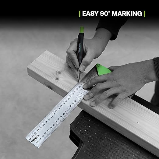 TRACER Carpenters Square 300mm (12 Inch). Carpentry Marking Tool. Try Square with 2 sets of angle lines - Image 3